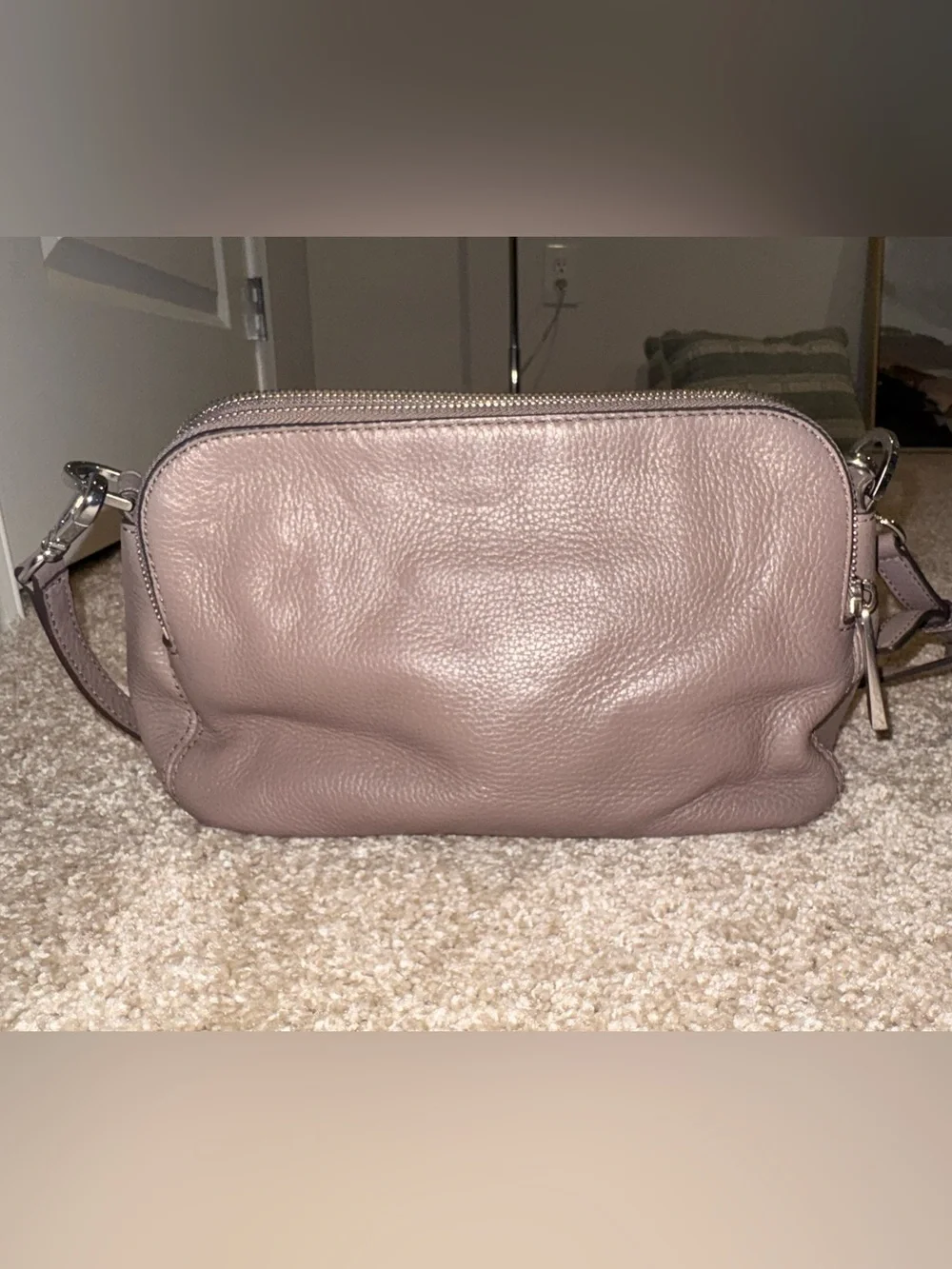 Michael Kors Taupe Leather Cross Body Purse